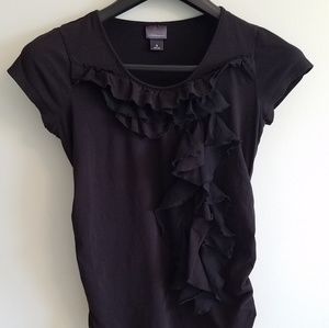 Maternity black top with ruffle